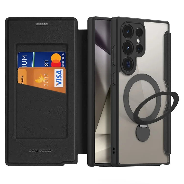 DUX DUCIS Skin X Pro for Samsung Galaxy S24 Ultra Cell Phone Case Magnetic Ring Kickstand Anti-drop Protective Cover