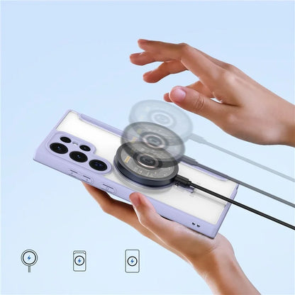 DUX DUCIS Skin X Pro for Samsung Galaxy S24 Ultra Cell Phone Case Magnetic Ring Kickstand Anti-drop Protective Cover