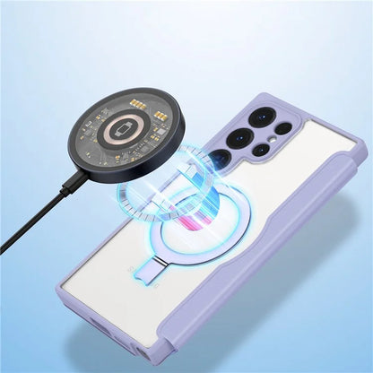 DUX DUCIS Skin X Pro for Samsung Galaxy S24 Ultra Cell Phone Case Magnetic Ring Kickstand Anti-drop Protective Cover