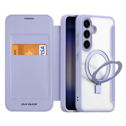 DUX DUCIS Skin X Pro for Samsung Galaxy S24 Case RFID Blocking Ring Kickstand Cover Compatible with MagSafe