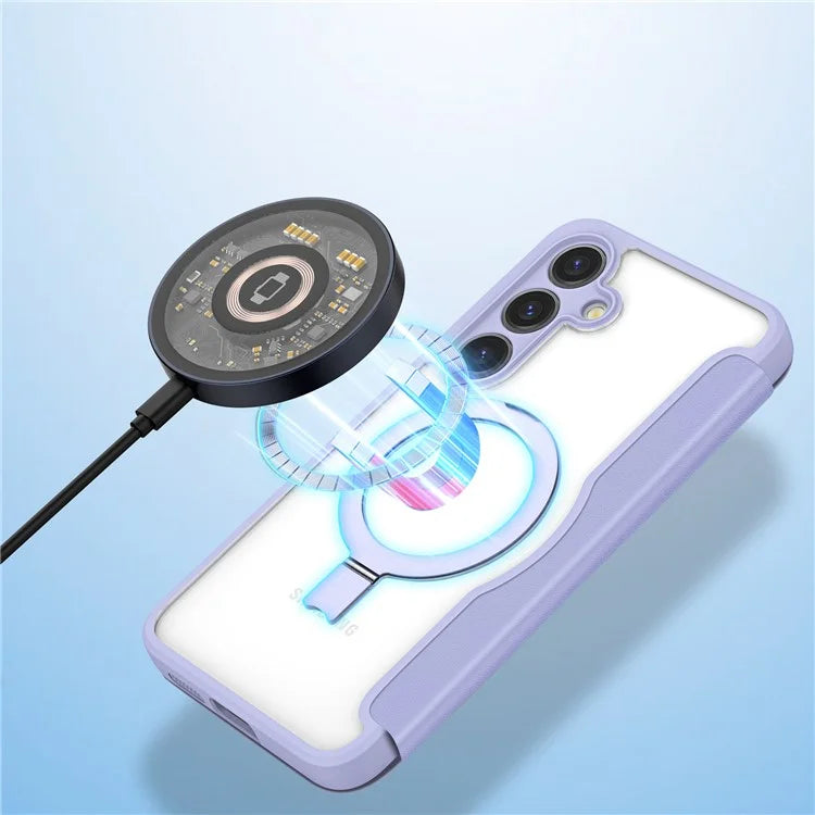DUX DUCIS Skin X Pro for Samsung Galaxy S24 Case RFID Blocking Ring Kickstand Cover Compatible with MagSafe