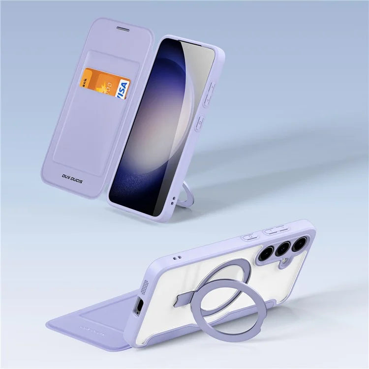 DUX DUCIS Skin X Pro for Samsung Galaxy S24 Case RFID Blocking Ring Kickstand Cover Compatible with MagSafe