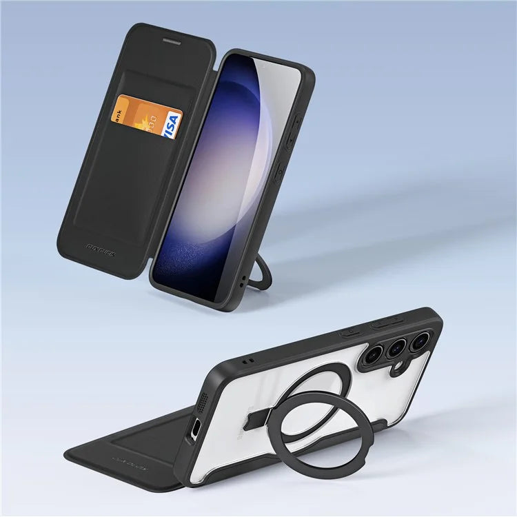 DUX DUCIS Skin X Pro for Samsung Galaxy S24 Case RFID Blocking Ring Kickstand Cover Compatible with MagSafe