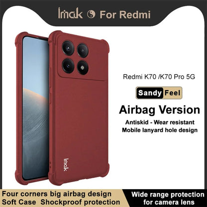 IMAK For Xiaomi Redmi K70 5G / K70 Pro 5G Cell Phone Case Soft TPU Reinforced Corners Matte Cover