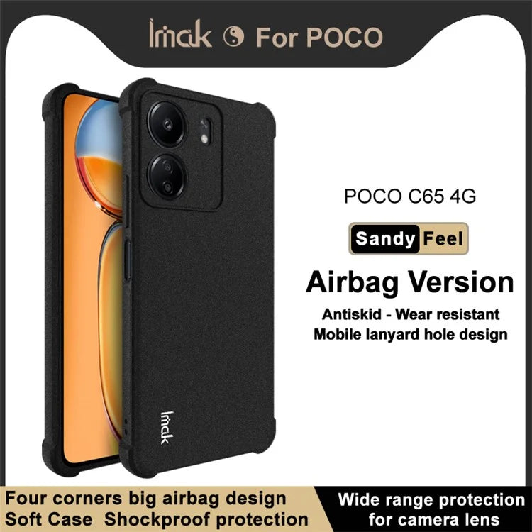 IMAK For Xiaomi Redmi 13C 4G / Poco C65 4G TPU Case Anti-drop Reinforced Corners Matte Phone Shell