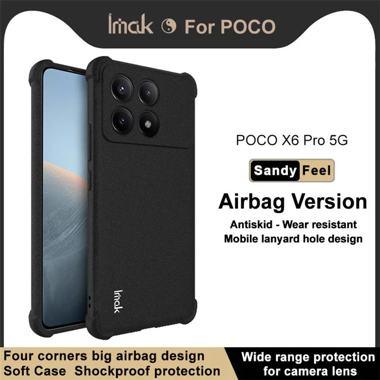IMAK For Xiaomi Redmi K70E 5G / Poco X6 Pro 5G TPU Case Matte Airbag Corner Protective Back Shell