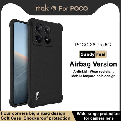 IMAK For Xiaomi Redmi K70E 5G / Poco X6 Pro 5G TPU Case Matte Airbag Corner Protective Back Shell