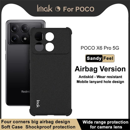 IMAK For Xiaomi Redmi K70E 5G / Poco X6 Pro 5G TPU Case Matte Airbag Corner Protective Back Shell