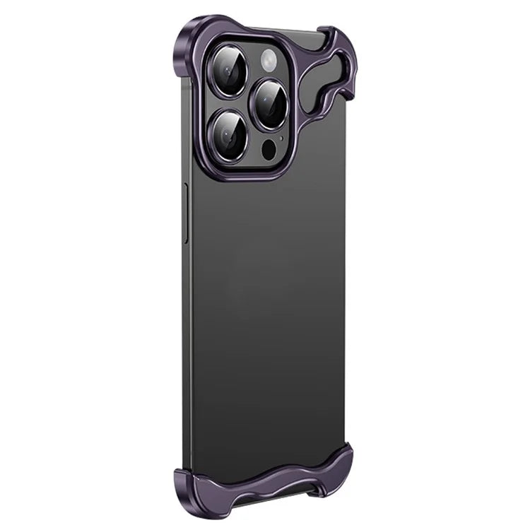 For iPhone 15 Pro Bumper Case with Camera Lens Protector Aluminum Alloy Frameless