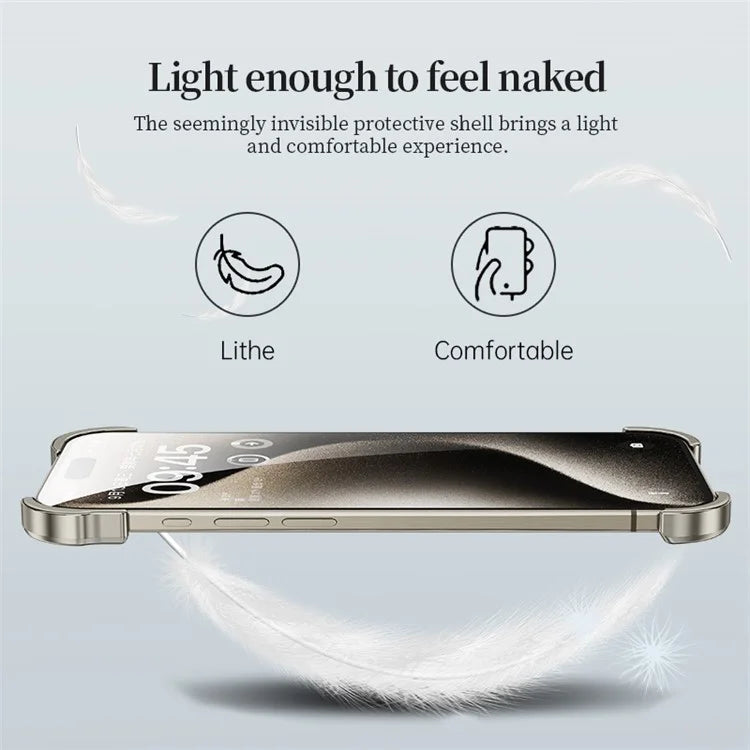 For iPhone 15 Plus Bumper Case Aluminium Alloy Corner Pad Protection