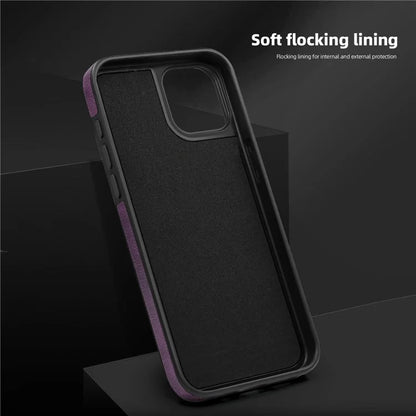 For iPhone 15 Plus Case PU Leather Coated TPU + PC Kickstand Phone Cover Compatible with MagSafe