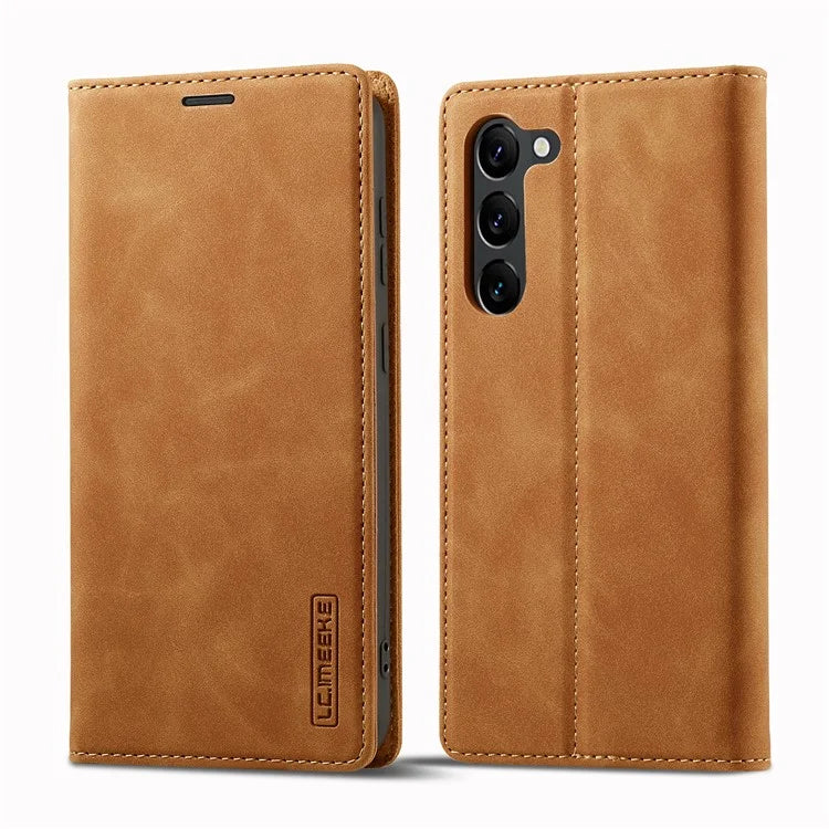LC.IMEEKE For Samsung Galaxy S24 Case Microfiber Leather Folio Stand View Phone Cover