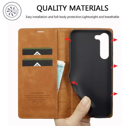 LC.IMEEKE For Samsung Galaxy S24 Case Microfiber Leather Folio Stand View Phone Cover