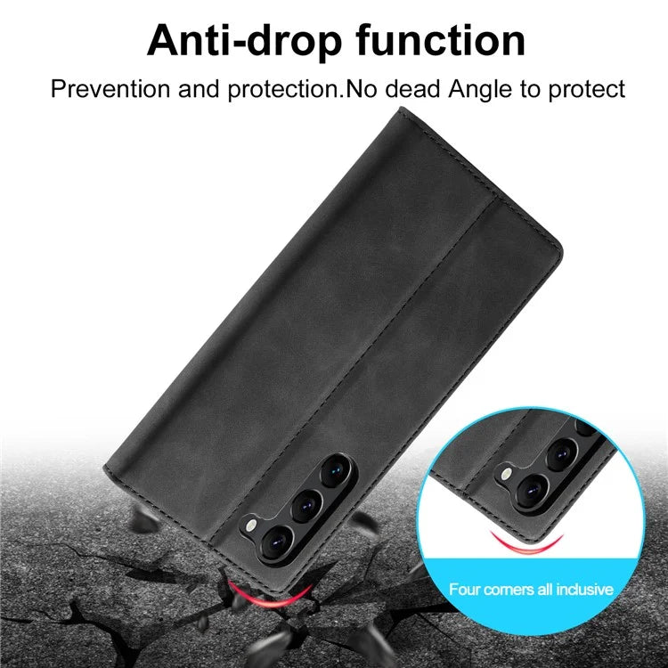 LC.IMEEKE For Samsung Galaxy S24 Case Microfiber Leather Folio Stand View Phone Cover
