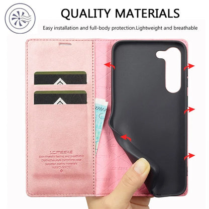 LC.IMEEKE For Samsung Galaxy S24 Case Microfiber Leather Folio Stand View Phone Cover