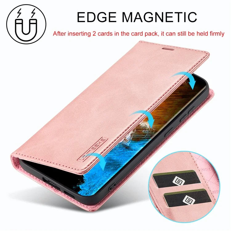 LC.IMEEKE For Samsung Galaxy S24 Case Microfiber Leather Folio Stand View Phone Cover
