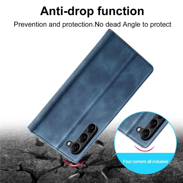 LC.IMEEKE For Samsung Galaxy S24+ Microfiber Leather Case Wallet Phone Cover Viewing Stand