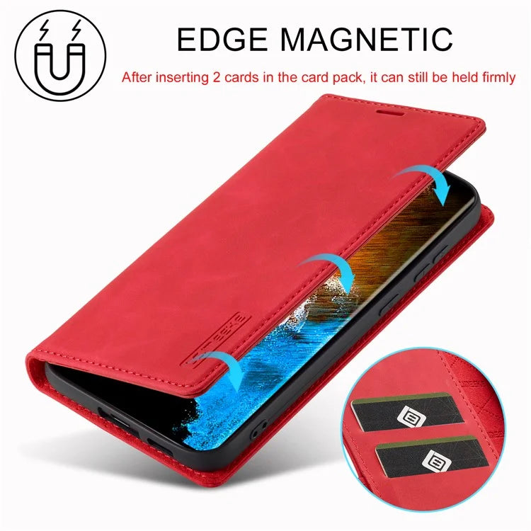 LC.IMEEKE For Samsung Galaxy S24+ Microfiber Leather Case Wallet Phone Cover Viewing Stand
