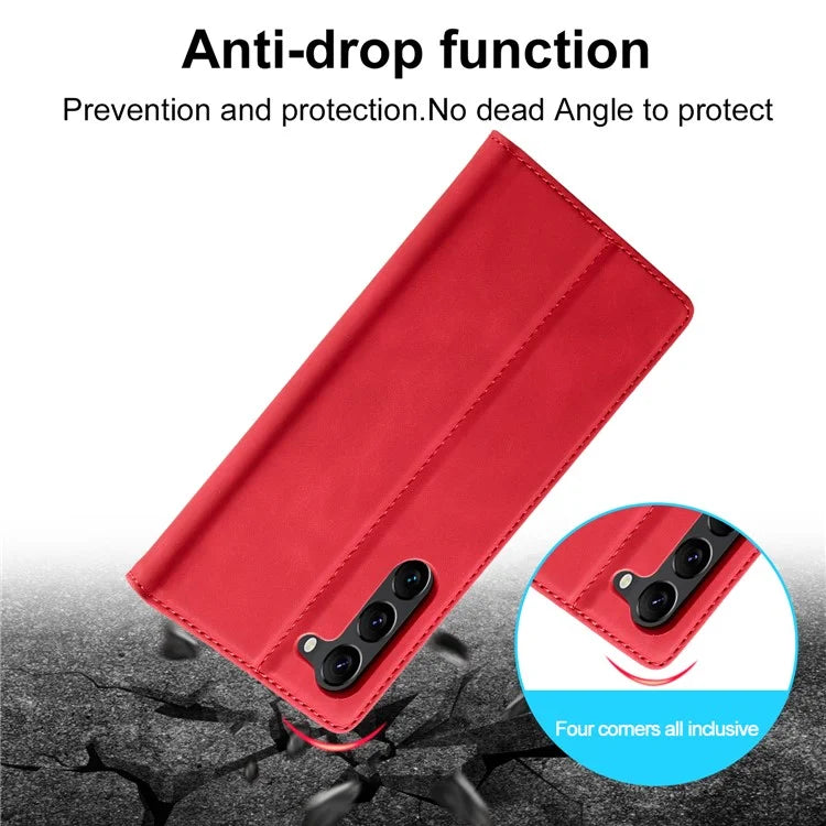 LC.IMEEKE For Samsung Galaxy S24+ Microfiber Leather Case Wallet Phone Cover Viewing Stand