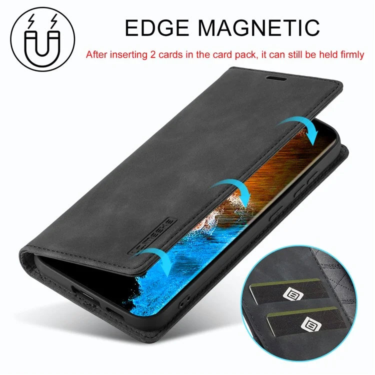 LC.IMEEKE For Samsung Galaxy S24+ Microfiber Leather Case Wallet Phone Cover Viewing Stand