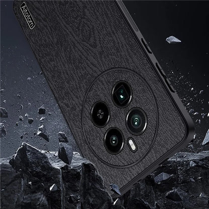 For Realme GT5 Pro 5G Wood Grain Case Drop Protection Phone Back Cover