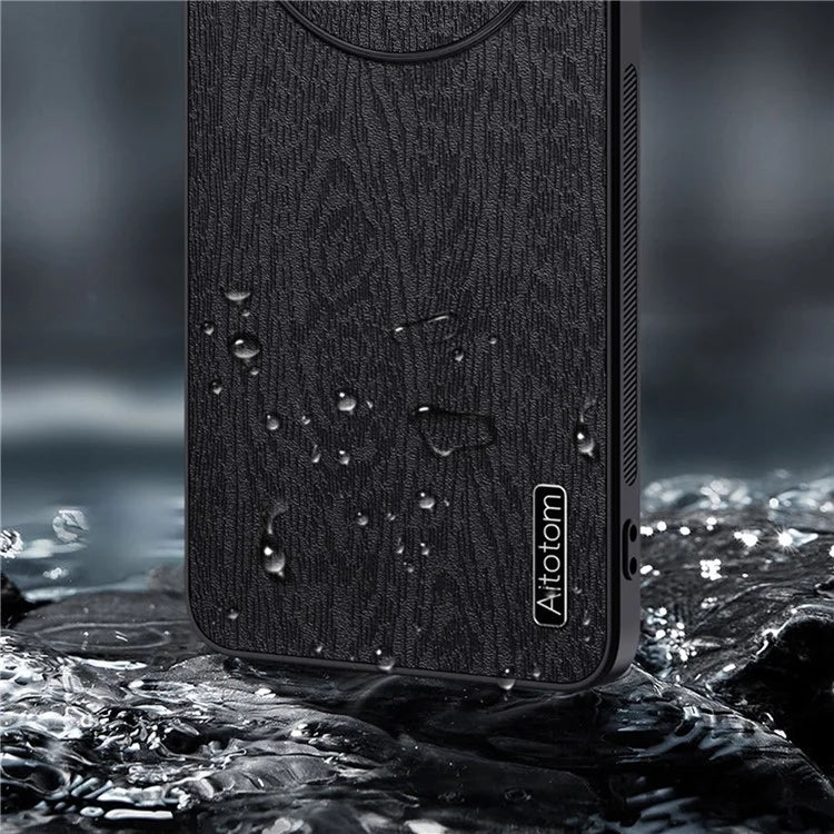 For Realme GT5 Pro 5G Wood Grain Case Drop Protection Phone Back Cover