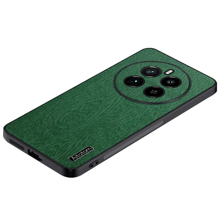 For Realme GT5 Pro 5G Wood Grain Case Drop Protection Phone Back Cover