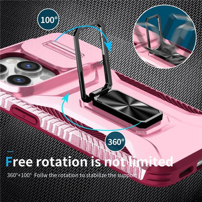 For iPhone 13 Pro Phone Case Impact-Resistant Armor Cover with Slide Camera Lid