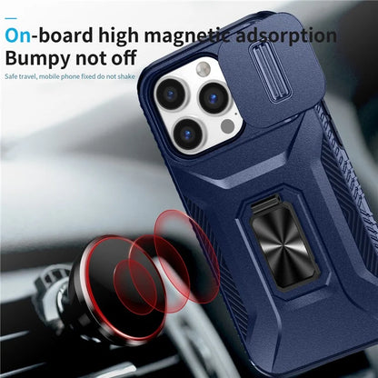 For iPhone 13 Pro Phone Case Impact-Resistant Armor Cover with Slide Camera Lid