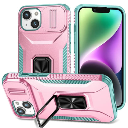 For iPhone 13 / 14 Case Slide Lens Protection Phone Cover Support Car Magnetic Mount