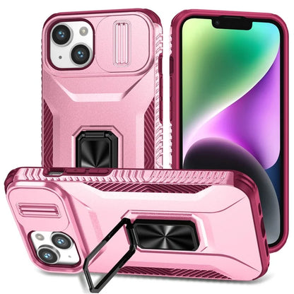 For iPhone 13 / 14 Case Slide Lens Protection Phone Cover Support Car Magnetic Mount