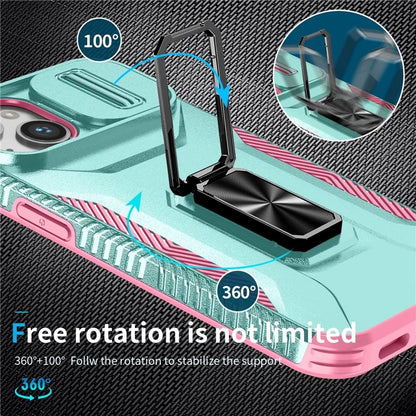 For iPhone 13 / 14 Case Slide Lens Protection Phone Cover Support Car Magnetic Mount