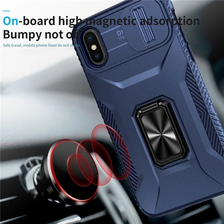 For iPhone XS Max Case with Camera Cover Kickstand Impact-Resistant Phone Protector