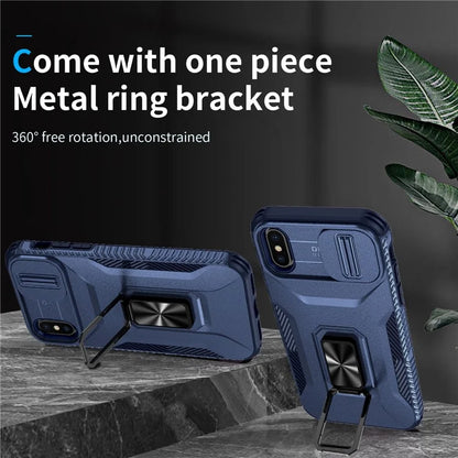 For iPhone XS Max Case with Camera Cover Kickstand Impact-Resistant Phone Protector