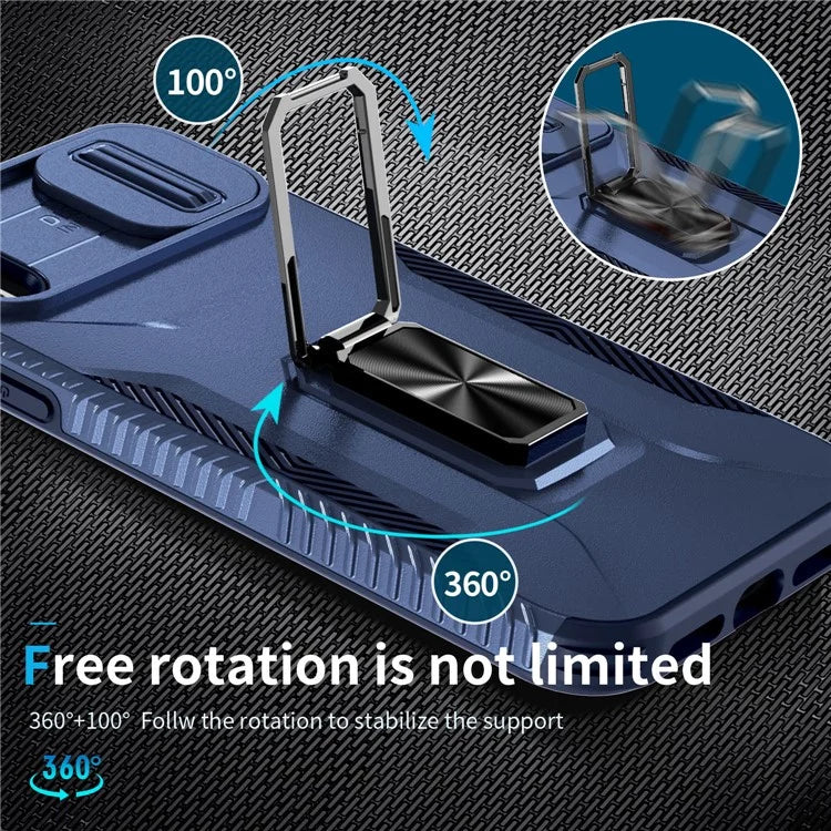 For iPhone XS Max Case with Camera Cover Kickstand Impact-Resistant Phone Protector