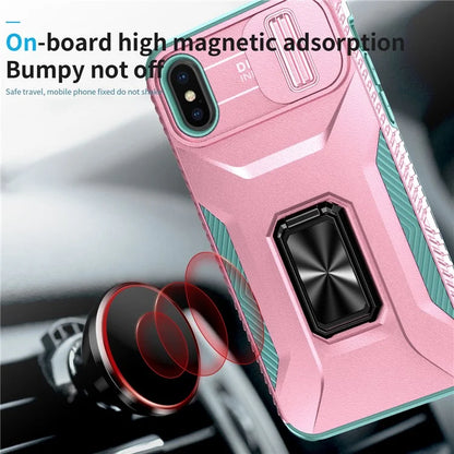 For iPhone XS Max Case with Camera Cover Kickstand Impact-Resistant Phone Protector