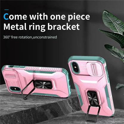 For iPhone XS Max Case with Camera Cover Kickstand Impact-Resistant Phone Protector