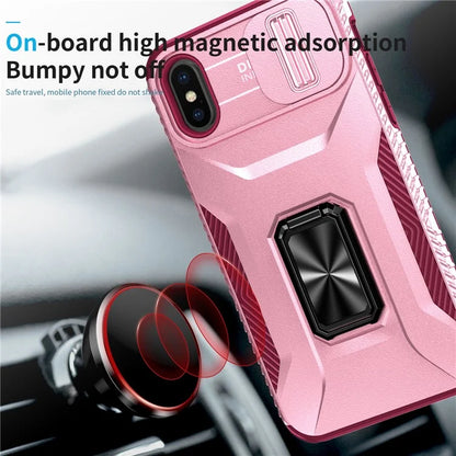 For iPhone XS Max Case with Camera Cover Kickstand Impact-Resistant Phone Protector