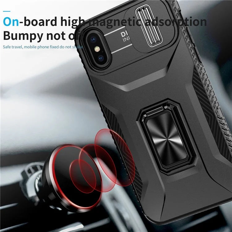 For iPhone XS Max Case with Camera Cover Kickstand Impact-Resistant Phone Protector
