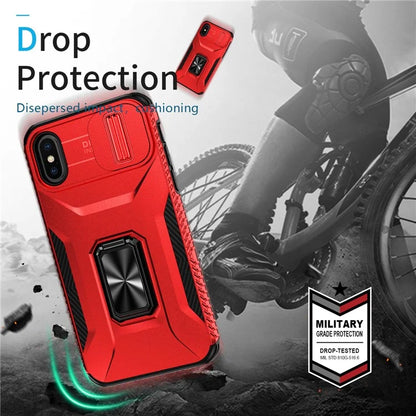 For iPhone XS Max Case with Camera Cover Kickstand Impact-Resistant Phone Protector