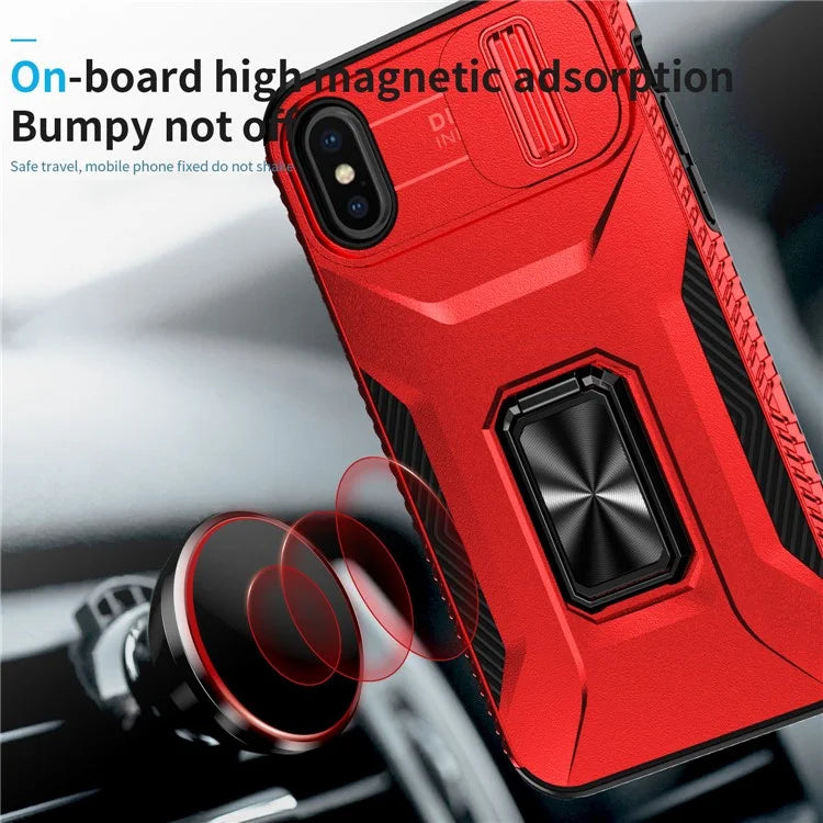 For iPhone XS Max Case with Camera Cover Kickstand Impact-Resistant Phone Protector