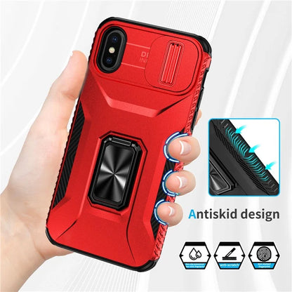 For iPhone XS Max Case with Camera Cover Kickstand Impact-Resistant Phone Protector