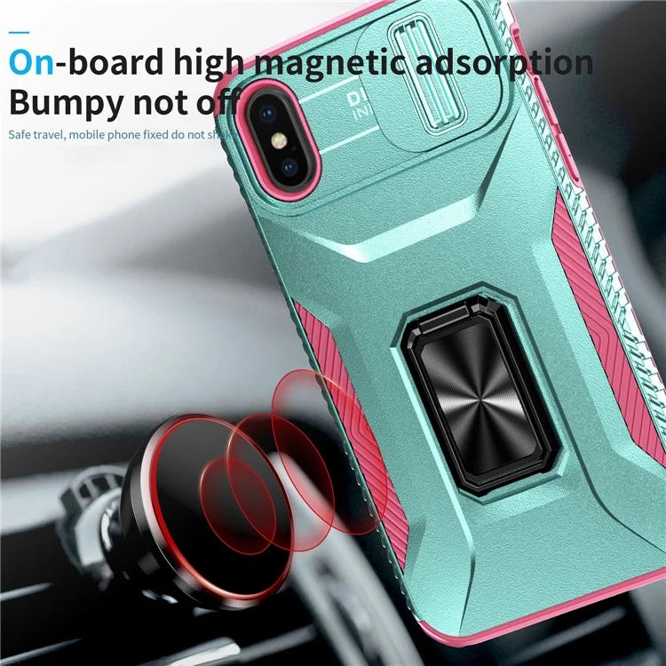 For iPhone XS Max Case with Camera Cover Kickstand Impact-Resistant Phone Protector