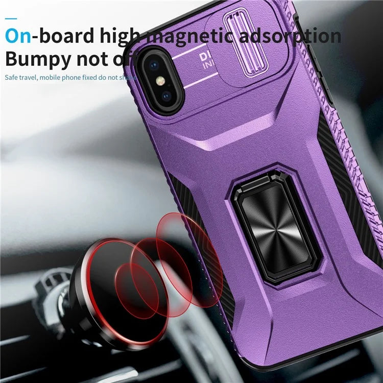 For iPhone XS Max Case with Camera Cover Kickstand Impact-Resistant Phone Protector