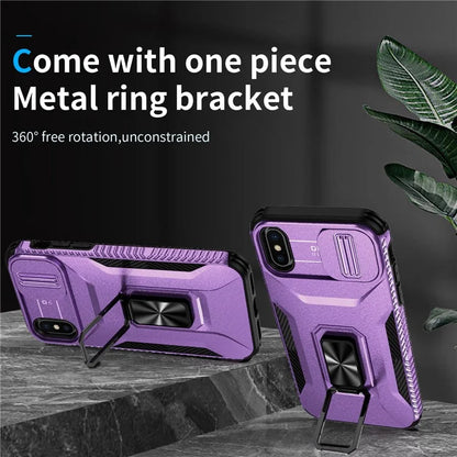 For iPhone XS Max Case with Camera Cover Kickstand Impact-Resistant Phone Protector