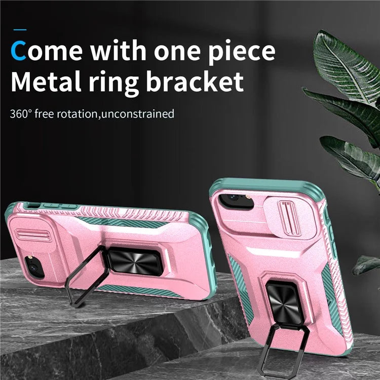 For iPhone 7 4.7 inch / 8 4.7 inch / SE (2020) / SE (2022) Case Anti-dust PC+TPU Cover with Slide Lens Lid