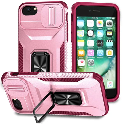 For iPhone 7 4.7 inch / 8 4.7 inch / SE (2020) / SE (2022) Case Anti-dust PC+TPU Cover with Slide Lens Lid