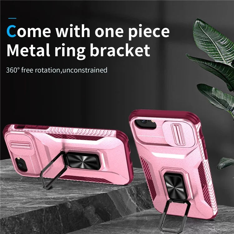 For iPhone 7 4.7 inch / 8 4.7 inch / SE (2020) / SE (2022) Case Anti-dust PC+TPU Cover with Slide Lens Lid