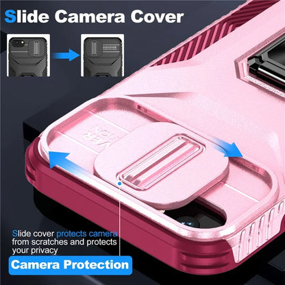 For iPhone 7 4.7 inch / 8 4.7 inch / SE (2020) / SE (2022) Case Anti-dust PC+TPU Cover with Slide Lens Lid
