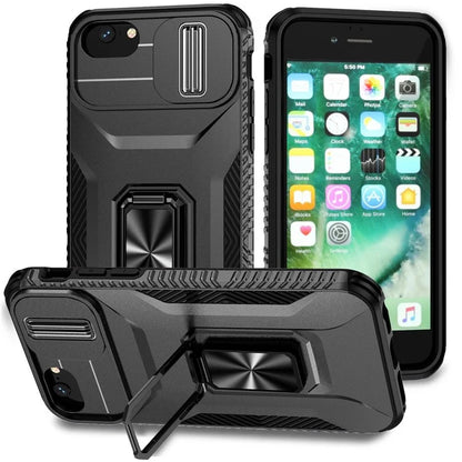 For iPhone 7 4.7 inch / 8 4.7 inch / SE (2020) / SE (2022) Case Anti-dust PC+TPU Cover with Slide Lens Lid